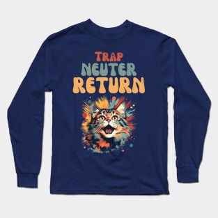 Trap Neuter Return Cat Design - Supporting Feral Cats' Welfare Long Sleeve T-Shirt